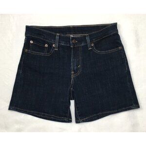 Levis Denim Jean Shorts Women's Hemmed Blue Dark Wash Tag 27 FIT 30.5 x 5.75 EUC